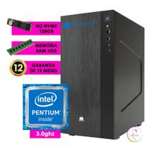 Pc Computador Pentium g3020, 4GB Memória RAM e SSD M2 Nvme 128GB