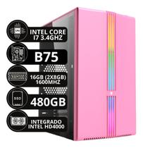 Pc Computador Rosa Intel Core I7 3.4ghz 16gb Ram Ssd 480gb - 480 Gb - 16 Gb - Integrada Intel Hd