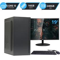 Pc Cpu Completo Intel I5 4ª Geração, 16GB Memoria, SSD 240GB Monior 19