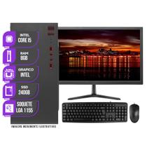 PC CPU Completo Mancer, Intel Core I5, 8GB De Memória Ram, SSD 240GB + Monitor 19"
