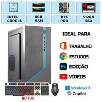 Pc Cpu Gamer computador Completo Intel I5 Pro Ssd 8gb Ram Teclado e mouse