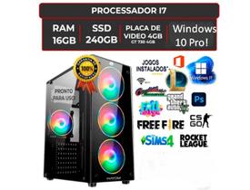 Pc Cpu Gamer Core I7, 16gb, 240gb Fonte 500wts Nvidia 4GB