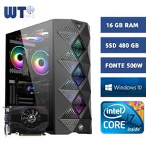 Pc Cpu Intel I7 6700 6ª Geração 4.2 Ghz 32 Gb Ram, Ssd 480gb + PLACA DE VIDEO R7 240 4 GB