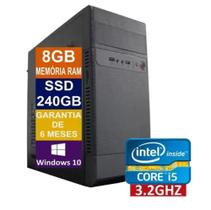 Pc Desktop Computador CPU Intel Core I5 / 8GB Memória RAM / Ssd 240GB home oficce