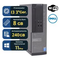 PC Desktop Dell OptiPlex i3 8GB RAM SSD 240GB HD Windows 11 Pro Office Rápido