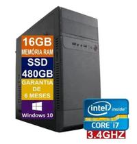 Pc Desktp Computador Cpu Intel Core I7 Ssd 480gb / 16gb Memória Ram