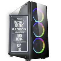 PC Gamer 3Green Winner, AMD Ryzen 5 5600G, 16GB DDR4, SSD 512GB, Gráficos Radeon VEGA, Fonte 500W - GSW-24007