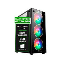 PC Gamer Alligator Shop Intel Core i7 3770, Placa de Video GeForce GT 730 4GB Memória Ram 16GB, SSD 480GB
