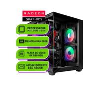 PC Gamer Alligator Shop Intel Core i7 3770, Radeon RX 580 8GB, Memoria 16GB DDR3, SSD 480GB, Preto