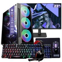 PC Gamer AMD Ryzen 5 4600G, 16GB RAM, Placa de video Radeon Vega 7, SSD 480GB, Fonte 200W + Monitor 23" LED 75hz + Kit Gamer Completo