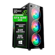PC Gamer AMD Ryzen 5 5500 / Geforce GTX 1650 4GB / Memória 8GB DDR4 / SSD 240GB