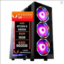Pc Gamer Amd Ryzen 5 5600G, 16GB, SSD 960GB, Radeon Vega 7 Graphics, Fonte 500w real