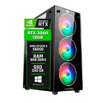 PC Gamer AMD Ryzen 5 5600G / GeForce RTX 3060 12GB / Memória 8GB DDR4 / SSD 240GB