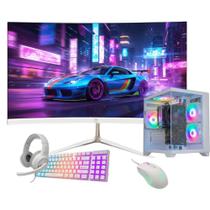 PC Gamer AMD Ryzen 5 5600GT, 16GB DDR4, SSD 1 TB, Windows 11, RGB, Monitor 23 Polegadas Curvo, Teclado e Mouse Gaming