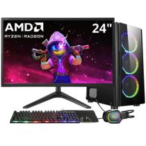 PC Gamer, AMD Ryzen 5600G, 16GB DDR4, SSD 512GB, Fonte 500W, Monitor 23 LED, Windows 10 PRO, completo