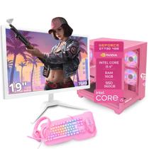 Pc Gamer Aquario Completo Intel I5 4ª 16Gb GT730 4Gb SSD 960Gb Monitor 19 Rosa