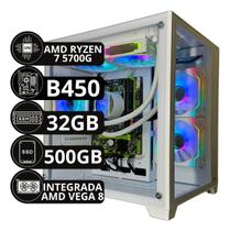 Pc Gamer Aquario Ryzen 7 5700g B450 32gb DDR4 SSD 500gb Water Cooler 240mm Video Integrado Amd Vega 8