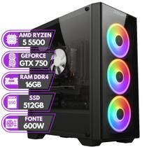 PC Gamer BluePC RUSH - AMD Ryzen 5 5500 16GB DDR4 Geforce GTX 750 4GB SSD 512GB - PGBP-RUS1014 PC Gamer BluePC RUSH - AMD Ryzen 5 5500 16GB DDR4 Geforce GTX 750 4GB SSD 512GB - PGBP-RUS1014