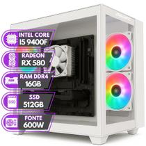 PC Gamer BluePC RUSH - Intel Core i5 9400F 16GB DDR4 Radeon RX 580 8GB SSD 512GB Branco - PGBP-RUS1040