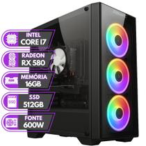 PC Gamer BluePC RUSH - Intel Core i7 16GB RAM Radeon RX 580 8GB SSD 512GB - PGBP-RUS1004