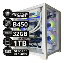 Pc Gamer Branco Ryzen 7 5800xt 32gb Ddr4 Nvme 1tb Rtx 4060