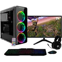 PC Gamer com Monitor LED 24" Full HD e Geforce GTX 1050Ti 4GB Intel Core i3 8GB HD 1TB Fonte 500W Gabinete RGB EasyPC