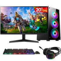 PC Gamer Completo 2Eletro Player, Intel Core i7, 16GB RAM, Placa de vídeo Geforce 4GB, SSD 512GB, Monitor 20" 75Hz, Kit Gamer - PG2E-LED1004PL