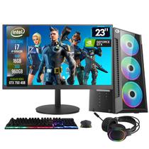 PC Gamer Completo 2Eletro Shot, Intel Core i7, 16GB RAM, Geforce GTX 4GB, SSD 960GB, Fonte 500W, Monitor 23" 75Hz Full HD - PG2E-0109SH