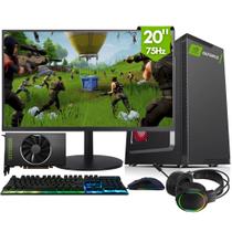 PC Gamer Completo 2Eletro Win - Intel Core i5, 16GB RAM, NVIDIA Geforce GT 4GB, SSD 480GB, Monitor 20" 75HZ, Fonte 500W, Gabinete preto com 2 LED fans - PG2E-LED0112WI