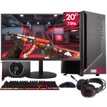 PC Gamer Completo 2Eletro Win - Intel Core i7, 16GB RAM, AMD Radeon RX 550 4GB, SSD 240GB, Monitor 20" 75HZ, Fonte 500W, Gabinete preto com frontal RGB - PG2E-RGB0143WI