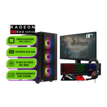 PC Gamer Completo Alligator Shop Intel i5 3470, Radeon RX 550 4GB, Memoria 8GB DDR3, SSD 240GB, Monitor 19 Polegadas