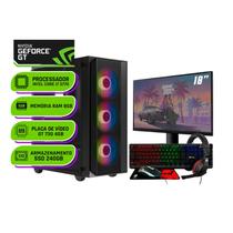 PC Gamer Completo Alligator Shop Intel i7 3770, GeForce GT 730 4GB, Memoria 8GB DDR3, SSD 240GB, Monitor 18 Polegadas