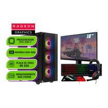PC Gamer Completo Alligator Shop Intel i7 3770, Radeon R5 220 2GB, Memoria 16GB DDR3, SSD 240GB, Monitor 18 Polegadas