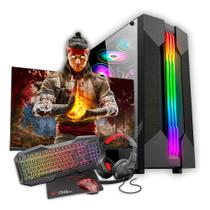Pc Gamer Completo Amd A10/ryzen / 16gb / 500w + Mouse, teclado, headset + Monitor 21 polegadas