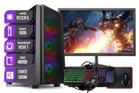 PC Gamer Completo AMD Ryzen 5 4600G, Vega 7, 16GB DDR4, SSD 480GB, Fonte 500W 80 Plus - Intel