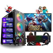 PC Gamer Completo AMD Ryzen 5 4600g Vega 7 8gb ddr4 480gb ssd sata Monitor de 19" - PC Master