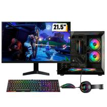PC Gamer Completo AMD Ryzen 7 5700G, 32GB DDR4,Radeon, SSD 1TB NVMe M.2, Monitor 21.5", Gabinete aquário preto 5 fans -BluePC LUMINI PGBP-LUM135