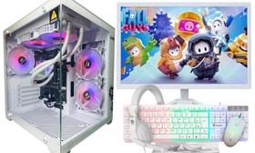 Pc Gamer Completo AMD Ryzen 7 5700g A520 32gb Ddr4 Ssd 1tb Aquario Monitor Branco e kit periféricos branco