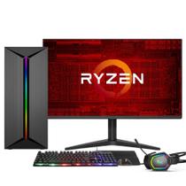 PC Gamer Completo AMD Ryzen 7 5700G, Gráficos Radeon VEGA 8, 16GB DDR4, SSD 256GB, Fonte 500W, Monitor 24" 75Hz, 3green Force - 3F-019