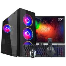 PC Gamer Completo Ark Monitor 20" + Intel Core i7 2600 16GB GT 730 4GB SSD 120GB Linux Combo Gamer