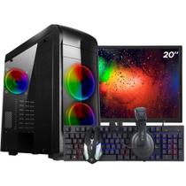 PC Gamer Completo Ark Monitor 20" + Intel Core i7 4770 8GB RX 550 4GB GDDR5 SSD 240GB Windows 10 Pro Combo Gamer