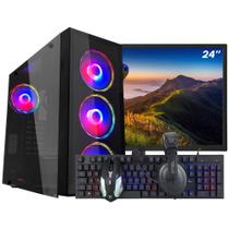 PC Gamer Completo Ark Monitor 24" + Intel Core i7 2600 16GB GT 730 4GB SSD 120GB Linux Combo Gamer