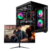 Pc Gamer Completo Black Myth medium Ryzen 5 5500, 16GB 3200Mhz, (RTX 3060 12GB), SSD 1TB M.2, 600W 80 Plus, Monitor 24 165Hz, Neologic - NLI87856