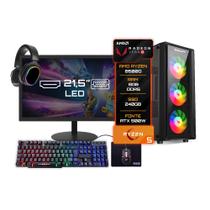Pc Gamer Completo BluePC Amd Ryzen 5 8500g 8gb Ddr5 Ssd 240gb Monitor 21" - Kit Gamer Teclado Mouse Headset
