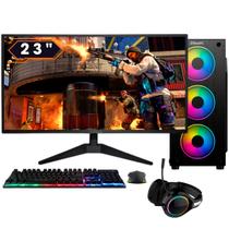 PC Gamer Completo BluePC FIRE - AMD Ryzen 5 5600GT, 16GB DDR4, Radeon VEGA, SSD 512GB, Fonte 500W, Monitor 23" Full HD 75Hz - PG2E-1031FI