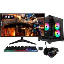 PC Gamer Completo BluePC FIRE - AMD Ryzen 5 5600GT, 32GB DDR4, Radeon VEGA, SSD 512GB, Fonte 500W, Monitor 20" 75Hz - PG2E-1043FI