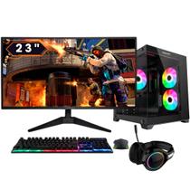 PC Gamer Completo BluePC FIRE - AMD Ryzen 5 5600GT, 32GB DDR4, Radeon VEGA, SSD 512GB, Fonte 500W, Monitor 23" Full HD 75Hz - PG2E-1053FI