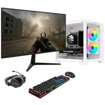PC Gamer Completo BluePC FRAG, AMD Ryzen 7 5700X, Radeon RX 580 8GB, B450, 16GB DDR4, SSD 512GB NVMe, Monitor 23" 75Hz, Kit Gamer - PGBP-FRA155