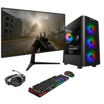 PC Gamer Completo BluePC FRAG, Intel Core i5 14400F, Radeon RX 6600 8GB, 16GB DDR4, SSD 512GB NVMe, Monitor 23" 75Hz, Kit Gamer - PGBP-FRA255