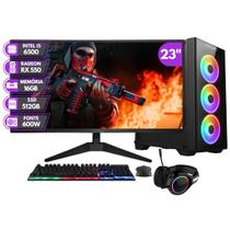 PC Gamer Completo BluePC RUSH - Intel Core i5 6500 16GB DDR4 Radeon RX 550 4GB SSD 512GB Monitor 23" 75Hz Full HD - PGBP-RUS1051